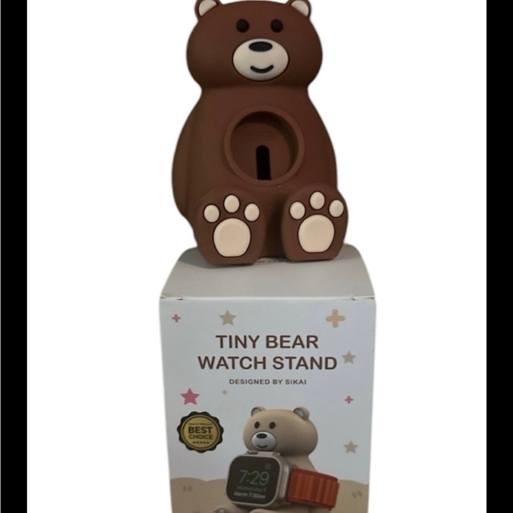 Tiny Bear Apple Watch Stand - Brown